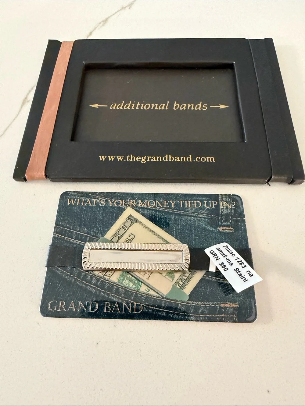 Grand Band Money Clip Card Holder 2 extra straps